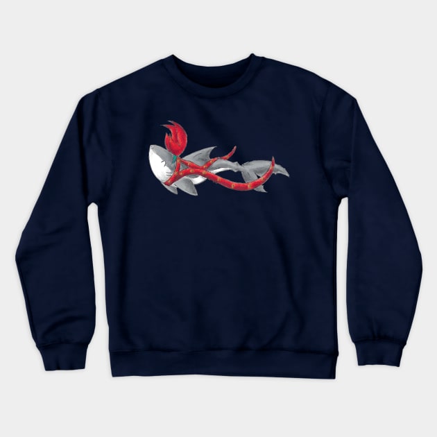 Lobster Claw Reindeer Crewneck Sweatshirt by KristenOKeefeArt